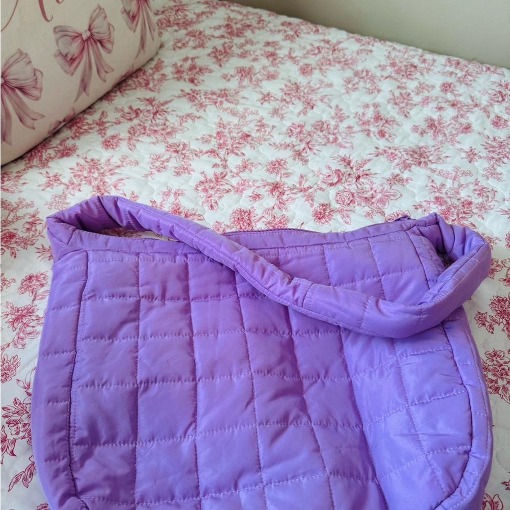 Purple Quilted Shoulder Bag